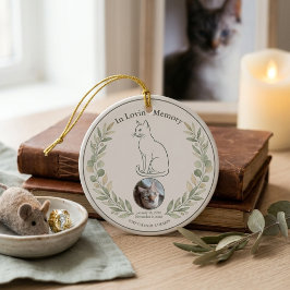 Katzen-Gedenk-Salbei-Botanik-Andenken Keramik Ornament