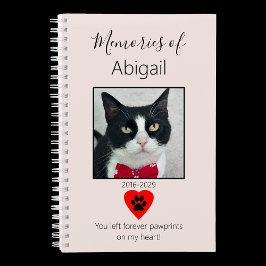 Katzen Gedenkbuch Blassrosa Notizbuch
