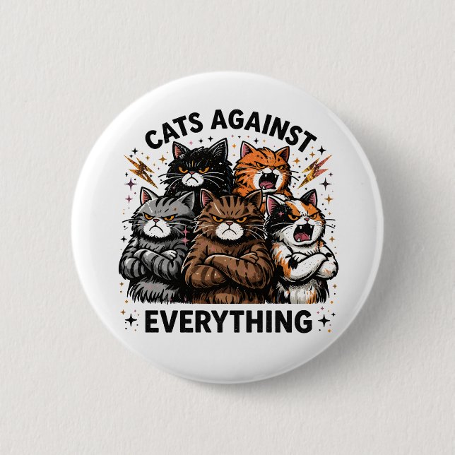 Katzen Gegen Button (Vorderseite)