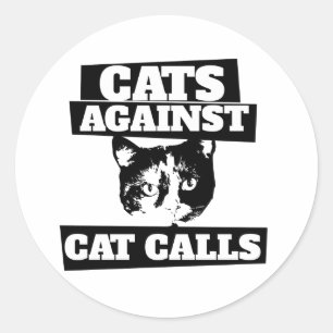 Katzen gegen Catcalls retro calico feminist Runder Aufkleber
