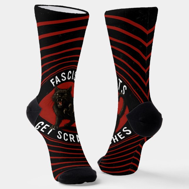 Katzen gegen Faschisten Socken (Gewinkelt)