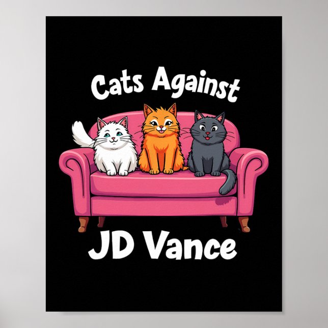 Katzen gegen J.d. Vance Kinderlose Katze Ladys Cou Poster (Vorne)