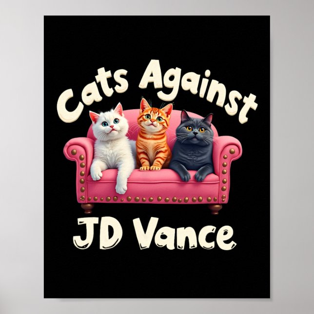 Katzen gegen Jd. Vance Childless Cat Lady Couch Li Poster (Vorne)