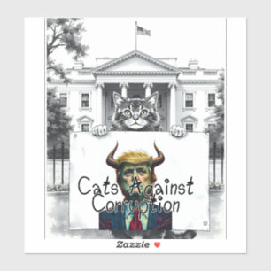 Katzen gegen Korruption Aufkleber