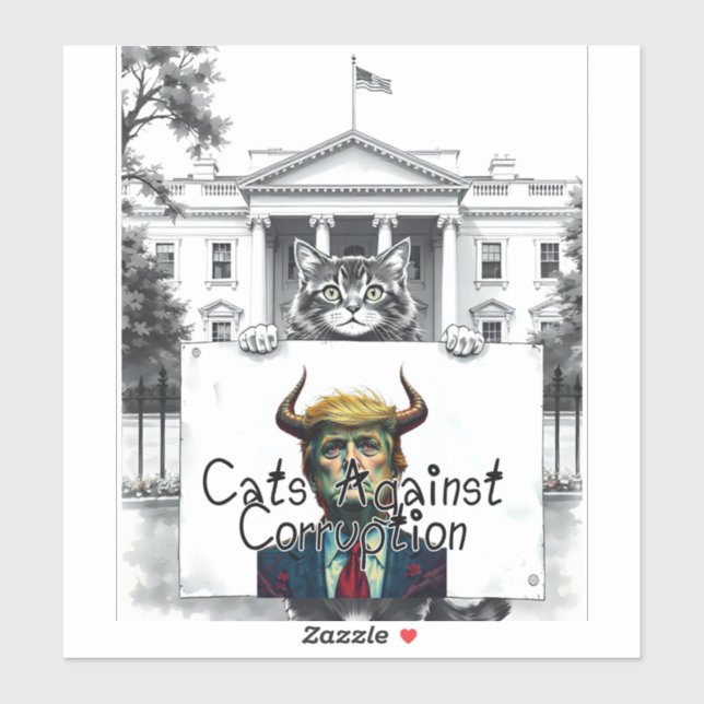 Katzen gegen Korruption Aufkleber (Blatt)
