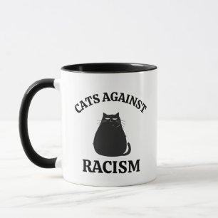 Katzen gegen Rassismus: Funny Political Humor Cat  Tasse