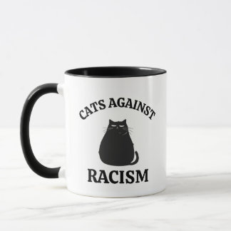 Katzen gegen Rassismus: Funny Political Humor Cat Tasse