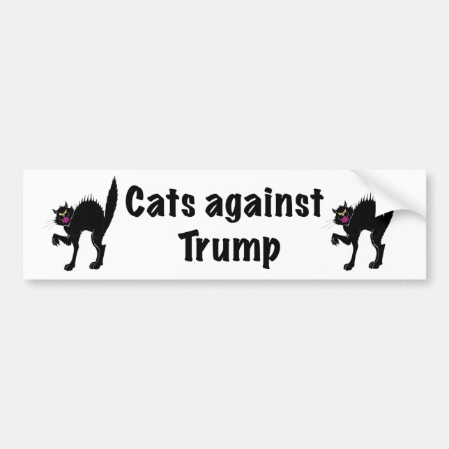 Katzen gegen Trump Autoaufkleber (Vorne)