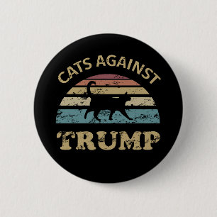 Katzen gegen Trump Button
