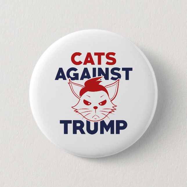 Katzen gegen Trump Button (Vorderseite)
