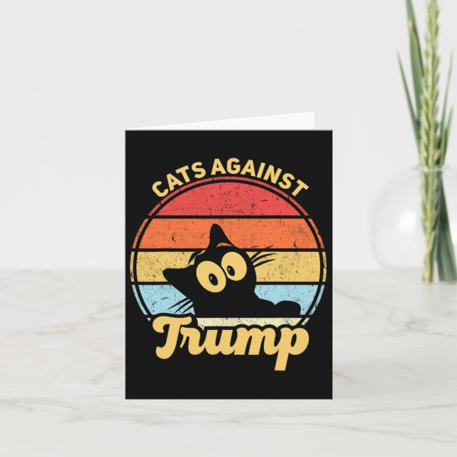 Katzen gegen Trump Funny Anti Trump 2020 Wahl Karte (Vorderseite)