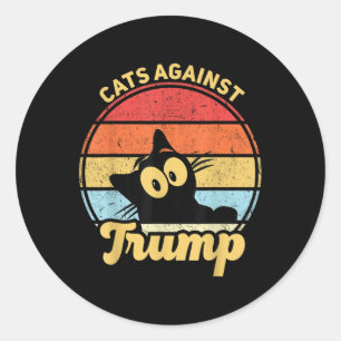 Katzen gegen Trump Funny Anti Trump 2020 Wahl Runder Aufkleber