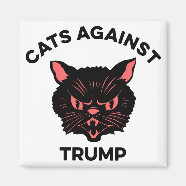 Katzen gegen Trump - Politischer Protest Magnet (Vorne)