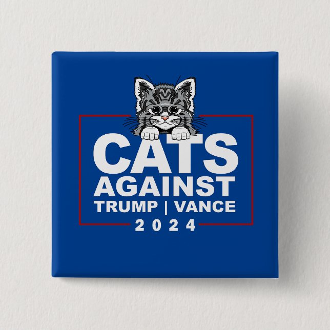 Katzen gegen Trump Vance Button (Vorderseite)
