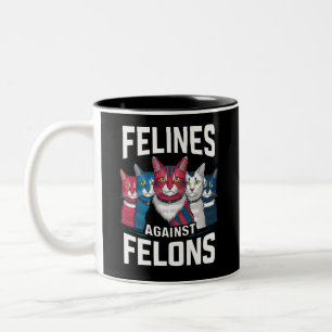 Katzen gegen Verbrecher Zweifarbige Tasse