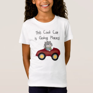 Katzen-gehende Platz-rote Auto-T-Shirts und T-Shirt