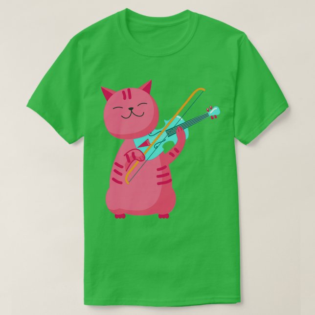 Katzen-Geiger T-Shirt (Design vorne)