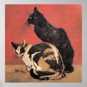Katzen, Gemälde von Theophile Steinlen, Poster