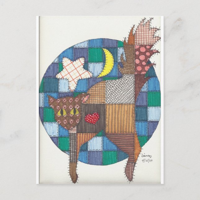 Katzen - gequiltet postkarte (Vorderseite)