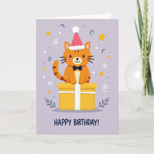 Katzen-Geschenk-Geburtstagskarte Karte (Vorderseite)