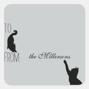 Katzen-Geschenkmarke Quadratischer Aufkleber