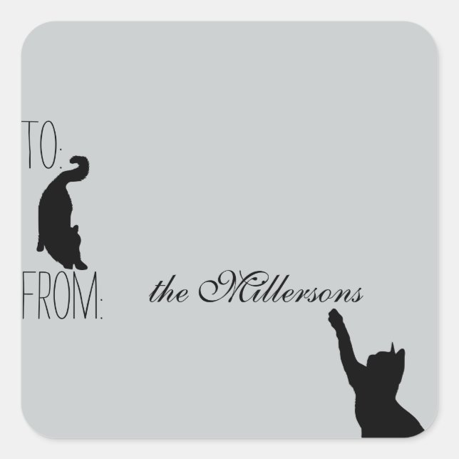 Katzen-Geschenkmarke Quadratischer Aufkleber (Vorderseite)