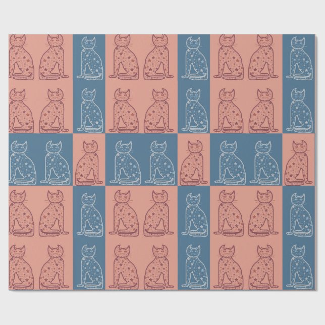 Katzen Geschenkpapier (Flach)