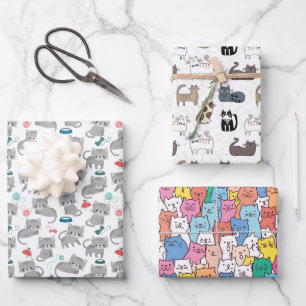Katzen-Geschenkpapier, Katzenbaby-Geschenkverpacku Geschenkpapier Set