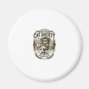 Katzen Gesellschaft Katze Alkohol Bar Humor Vintag Magnet