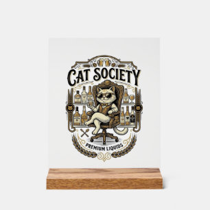 Katzen Gesellschaft Katzen Alkohol Bar Humor Vinta Acrylschild