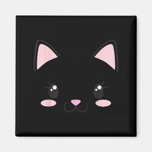 Katzen-Gesicht Kätzchen Wimpern süß lustig Hallowe Magnet