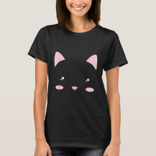 Katzen-Gesicht Kätzchen Wimpern süß lustig Hallowe T-Shirt