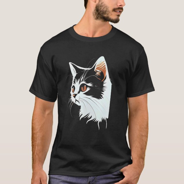 Katzen Gesicht Katze T-Shirt (Vorderseite)