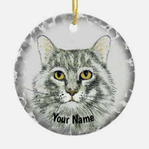 Katzen Gesicht Keramik Ornament