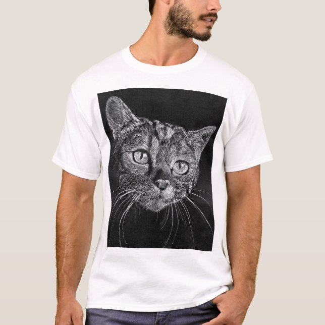 Katzen-Gesicht mein Highschool Zeichnen T-Shirt (Vorderseite)