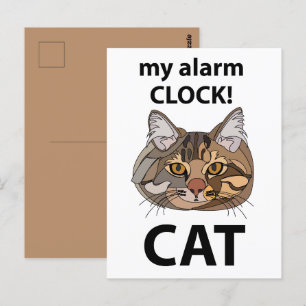 Katzen Gesicht Meiner Wecker Tabby Katze Postkarte