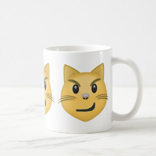 Katzen-Gesicht mit gequältem Lächeln Emoji Kaffeetasse
