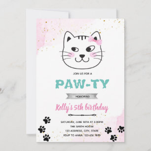 Katzen-Gesicht-Party-Einladung Einladung