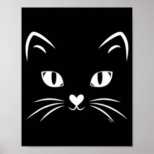 Katzen-Gesicht schwarze Katze Halloween-Kostüm Poster