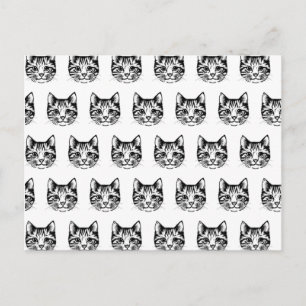 Katzen-Gesicht-Skizzenzeichnung Katzenliebhaber Fe Postkarte