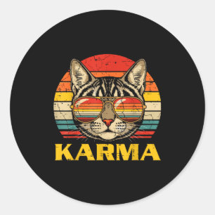 Katzen-Gesicht Sungles Karma Lustige Kätzchen Kitt Runder Aufkleber