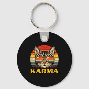 Katzen-Gesicht-Sungles Karma Lustige Katze Kätzche Schlüsselanhänger