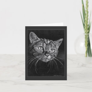 Katzen-Gesicht-Zeichnung von Mark Edward Westerfie Dankeskarte