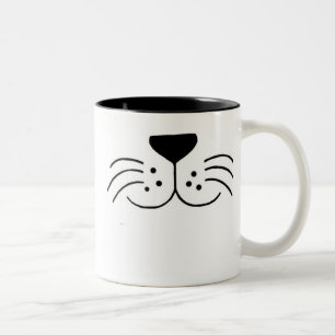 Katzen-Gesichts-Tasse Zweifarbige Tasse
