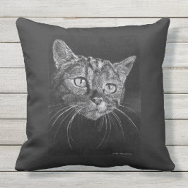 Katzen-Gesichts-Zeichnen Kissen Für Draußen