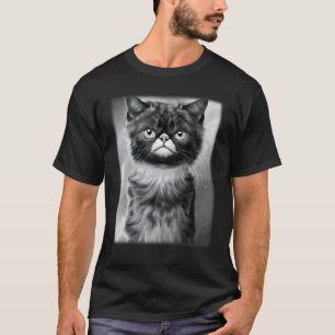 Katzen-Gesichtsgrafik  Tier Haustier  mürrischer K T-Shirt