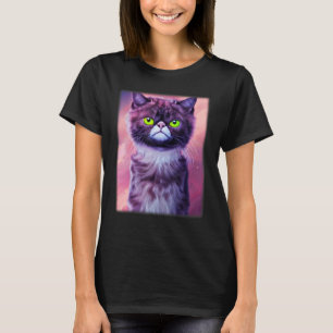 Katzen-Gesichtsgrafik Tier Haustier mürrischer K T-Shirt