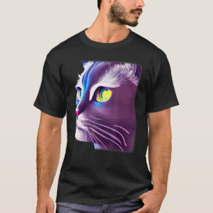 Katzen-Gesichtsgrafik  Tier Haustier mürrischer Kä T-Shirt