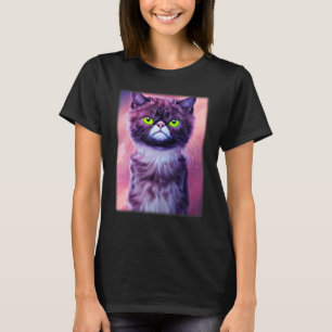 Katzen-Gesichtsgrafik  Tier Haustier mürrischer Kä T-Shirt