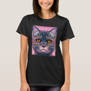 Katzen-Gesichtsgrafik  Tier Haustier mürrischer Kä T-Shirt